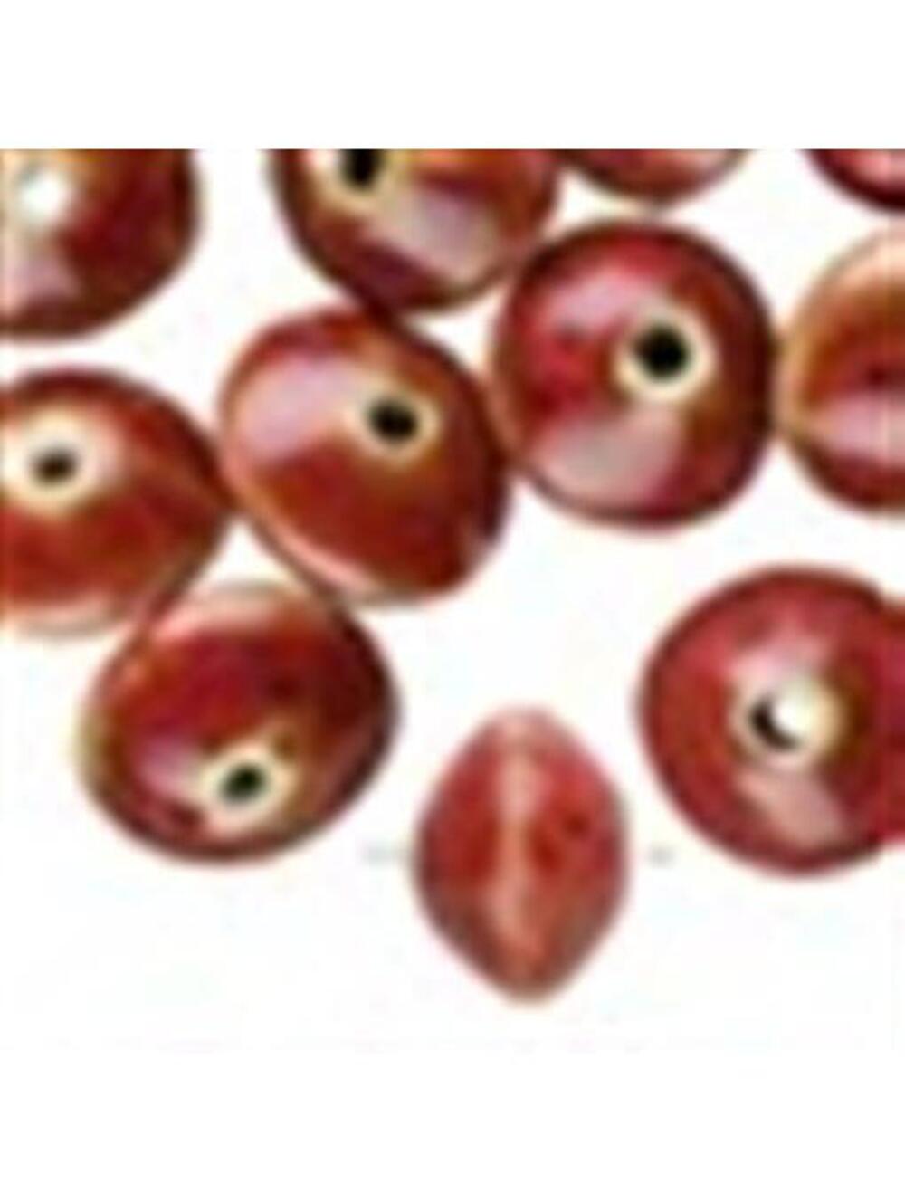 10 Antiqued Red Copper Mottled Glazed Porcelain 15mm Round Saucer Beads